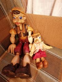 Marionety Pinocchio velký a malý
